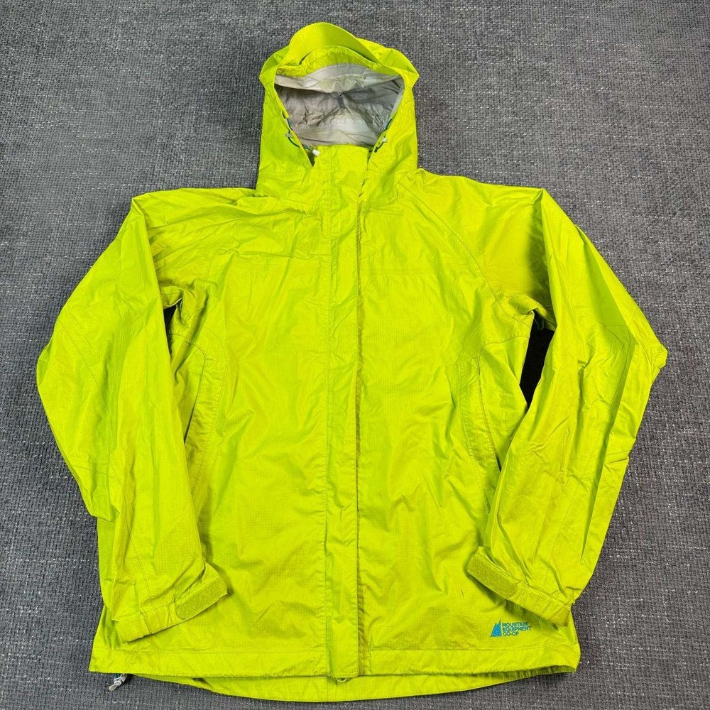Mountain Equipment Co-op Rain Jacket Mens Medium Lime Green Ripstop Gorpcore